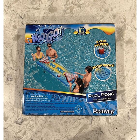 Cup Pong Pool Edition H2O GO! Swim Game Pool Pong Party Float New By Best Way - Picture 2 of 4